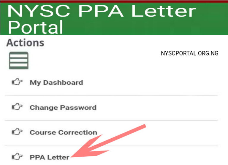 NYSC Portal PPA Letter